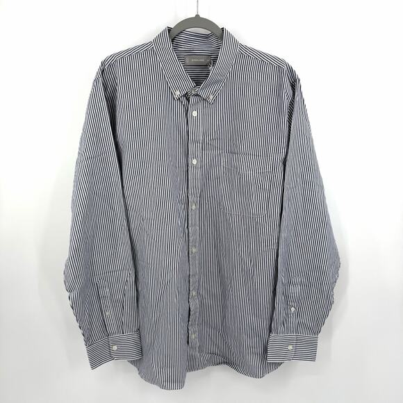 Everlane Cotton Slim Button Down Shirt in navy white Size XXL - Picture 3 of 8